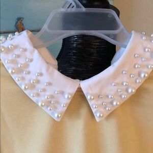 Yellow Sweatshirt with Pearl Collar